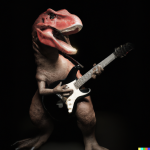 DALL·E 2022-09-07 21.14.25 - T-Rex playing guitar in black room.png