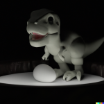 DALL·E 2022-09-07 21.12.56 - 3d render of a cute  hatching T-Rex in black room.png