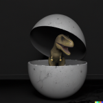 DALL·E 2022-09-07 21.12.39 - 3d render of a cute  hatching T-Rex in black room.png