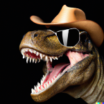 DALL·E 2022-09-07 20.52.22 - a photo of a T-Rex wearing a sheriff hat and sunglasses roaring i...png