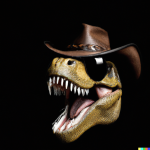 DALL·E 2022-09-07 20.52.17 - a photo of a T-Rex wearing a sheriff hat and sunglasses roaring i...png