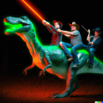 DALL·E 2022-09-07 20.17.51 - a photo of cowboys with laser guns riding dinosaur.png